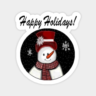 Happy Holidays Snowman Sticker